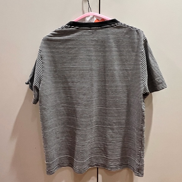 Urban Outfitters Mens Small Navy and White Striped Tee - Picture 3 of 3